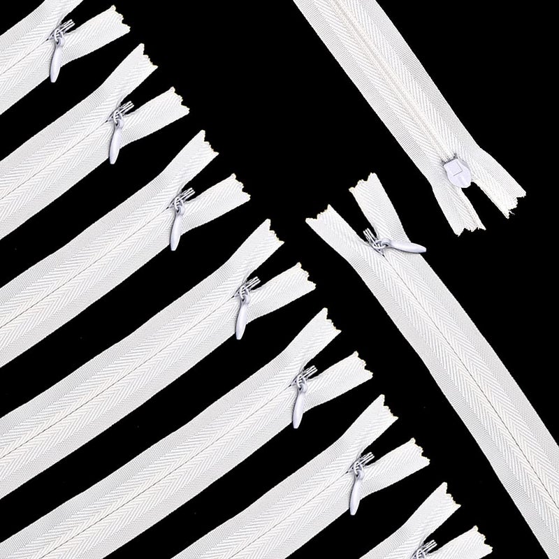 Renashed 45pcs 21.5 Inch Nylon Invisible Zippers for Tailor Sewer Sewing Craft Crafter's Special (White) - Image 1